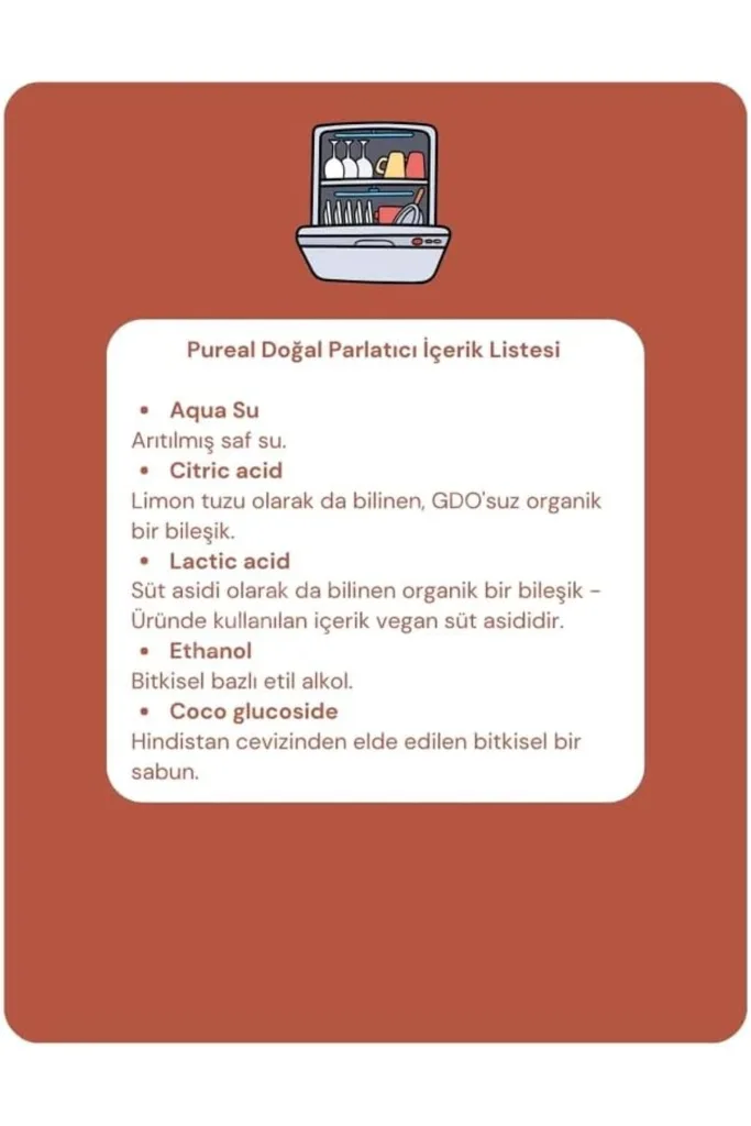 TTKTEKNOLOJİ Pureal Doğal Bulaşık Makinesi Parlatıcısı - 100 Yıkama TTKTEKNOLOJİ 2026 395519