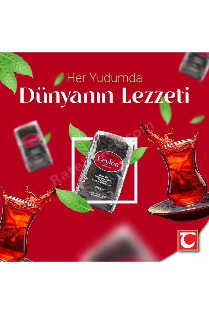 Ceylon Ithal Sri Lanka Siyah Yaprak Seylan Çayı Kaçak Çay 750 gr X 2 Adet (1.500 GR)