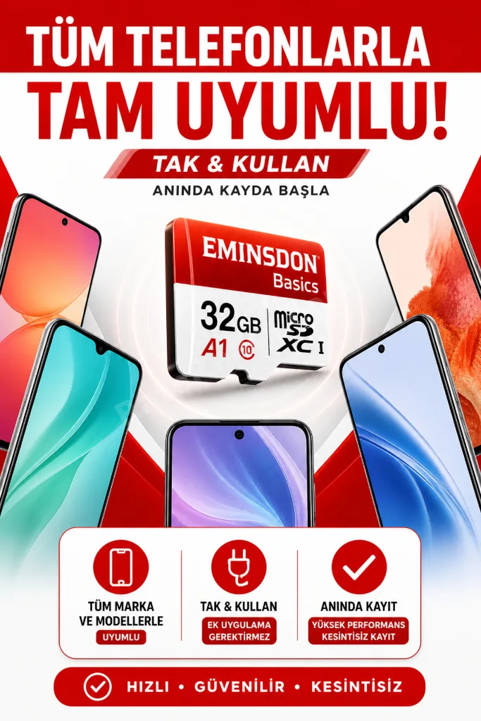 32GB Hafıza Kartı Mini Kamera Ev Araç Güvenlik Kamerası Uyumlu Telefon Micro SD Class10