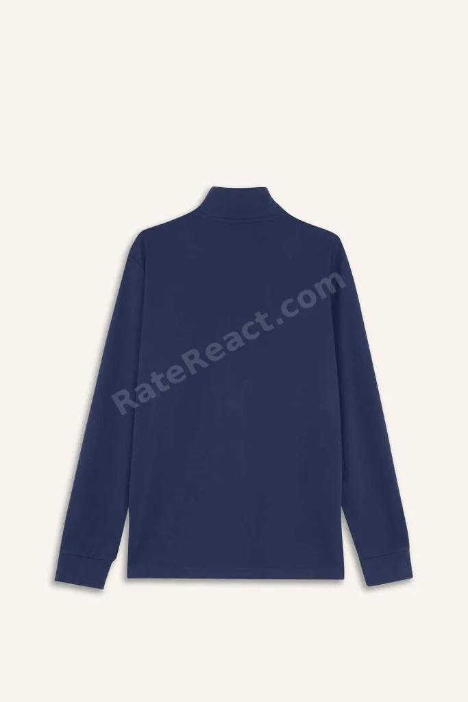 Standart Fit Dik Yaka Yarım Fermuarlı Polar Sporcu Sweatshirt F2302AX25WN