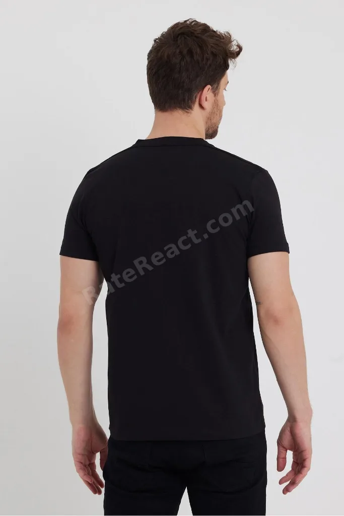 Siyah Standart Kalıp Basic 5'li Paket T-shirt