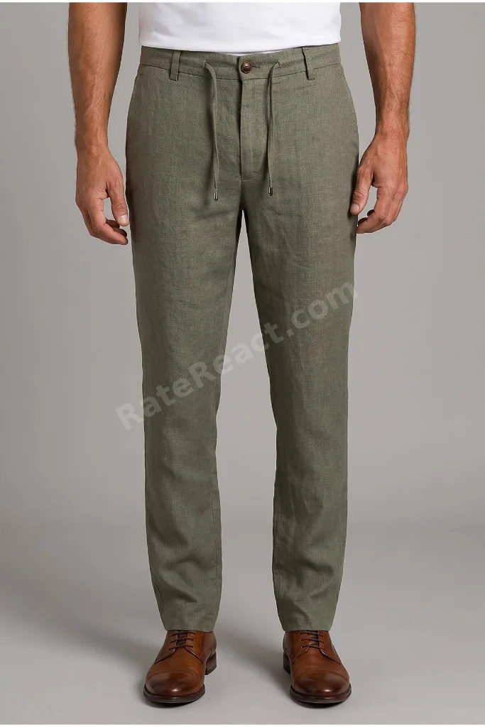 Haki Keten Jogger İpli Spor Pantolon
