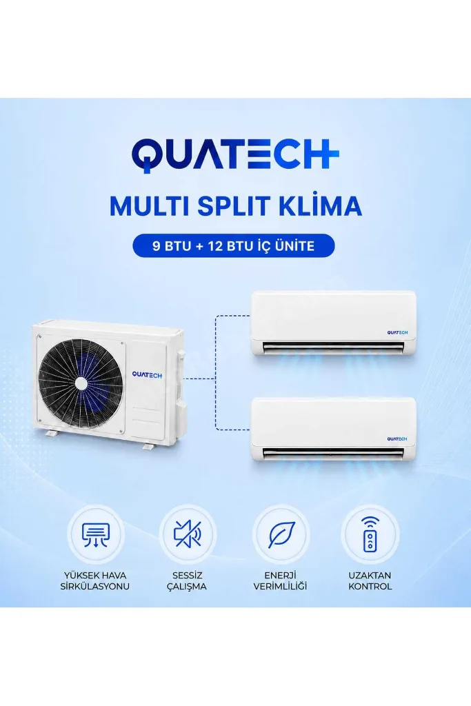 Multi Split Klima 9.000 + 12.000 Btu/h | 1 Dış Ünite 24000 Btu/h A++ Enerji Sınıfı Duvar Tipi Inverter Klima