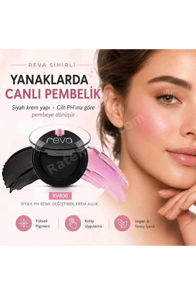 Sihirli Siyah Ph Renk Değiştiren Krem Allık-Black Magic Ph Colour Changing Cream Blusher 7g RV800