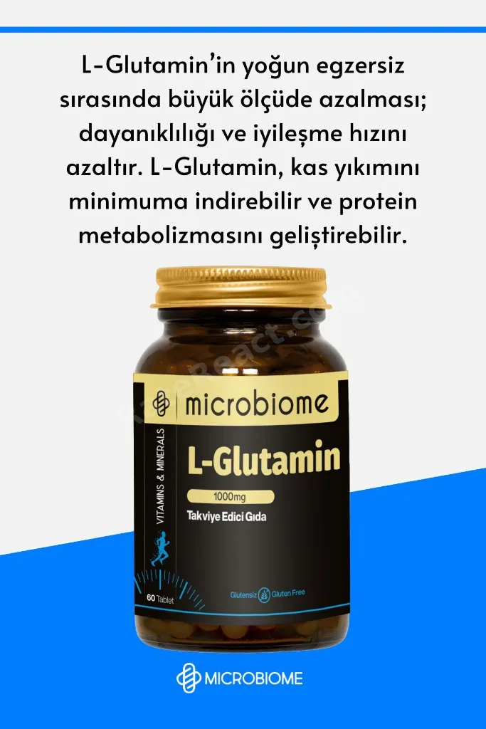 L-glutamin Tek Talbette 1000 Mg L-Glutamin 60 Tablet Aminoasit Amino Asit (L-GLUTAMİNE)