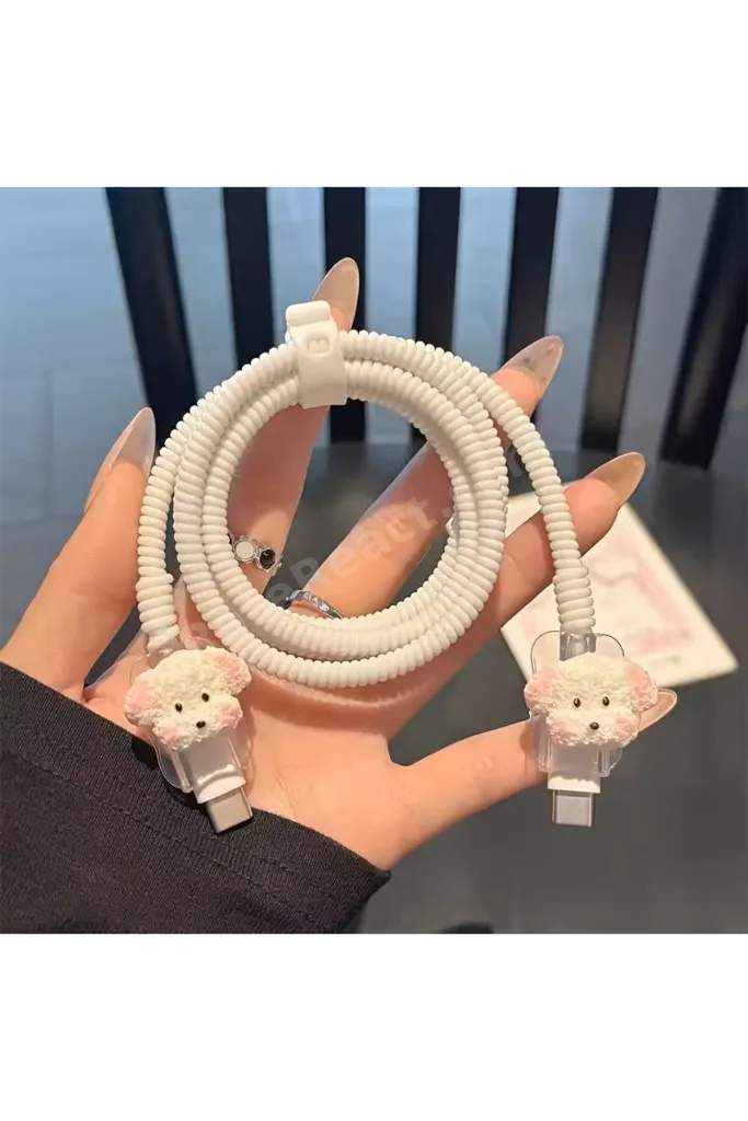 18W/20W/25W Uyumlu Şarj Kılıfı – Örme Kablo Toparlayıcı, Kablo Koruyucu ve Düzenleyici Aparat