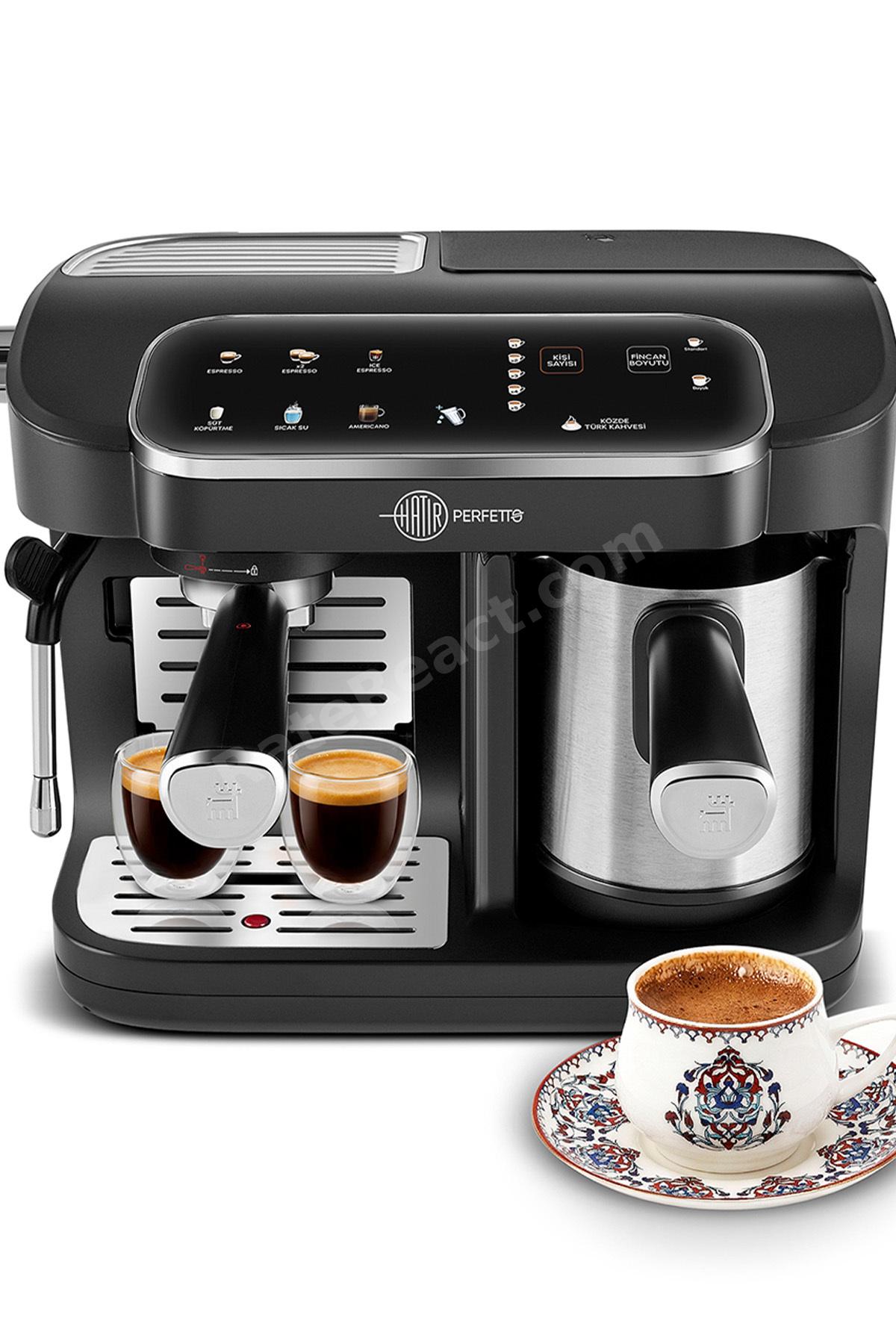 Hatır Perfetto Dijital ve Dokunmatik Ekranlı Çelik Cezveli Espresso ve Türk Kahve Makinesi