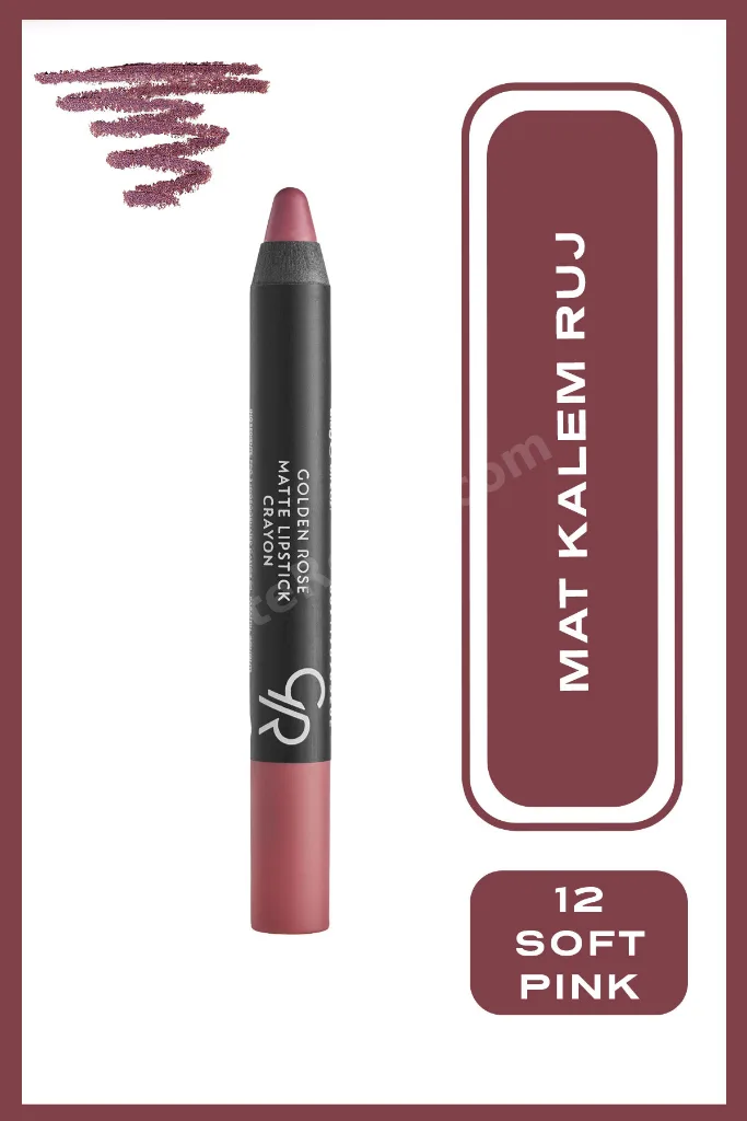 Matte Lipstick Crayon No: 12 - Besleyici Nemlendirici Mat Kalem Ruj