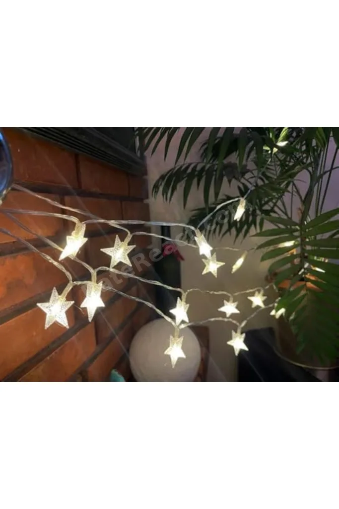 meala kozmetık store 3 metre Led Işıklı 20'li Yıldız Işık Zinciri Dekoratif Pilli Aydınlatma Ev