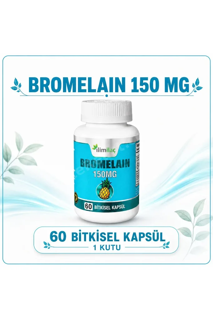Bromelain 150 mg 60 Bitkisel Kapsül – Bromelain Takviye Edici Gıda