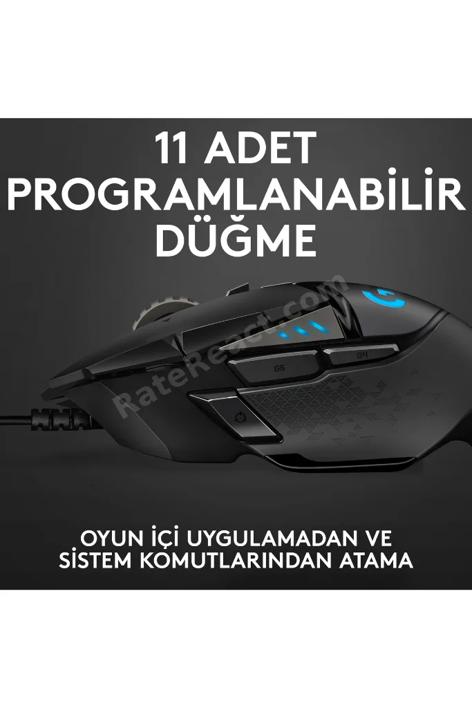 G G502 HERO LIGHTSYNC 25.600 DPI Yüksek Performanslı Kablolu Oyuncu Mouse - Siyah