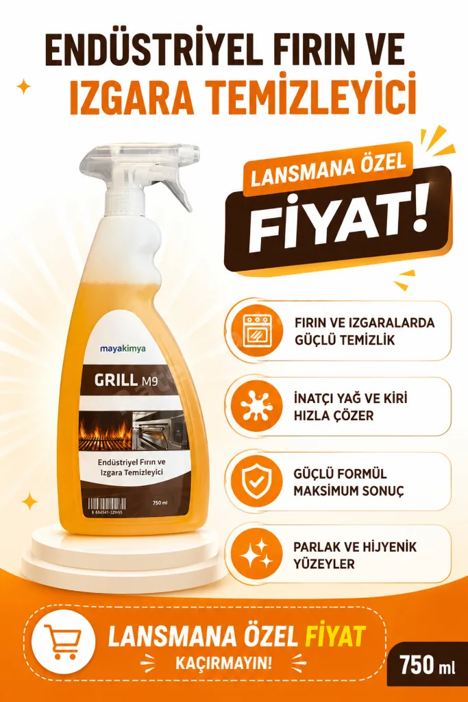 Grill M9 Endüstriyel Fırın, Ocak ve Izgara Yağ Çözücü - 750 ml
