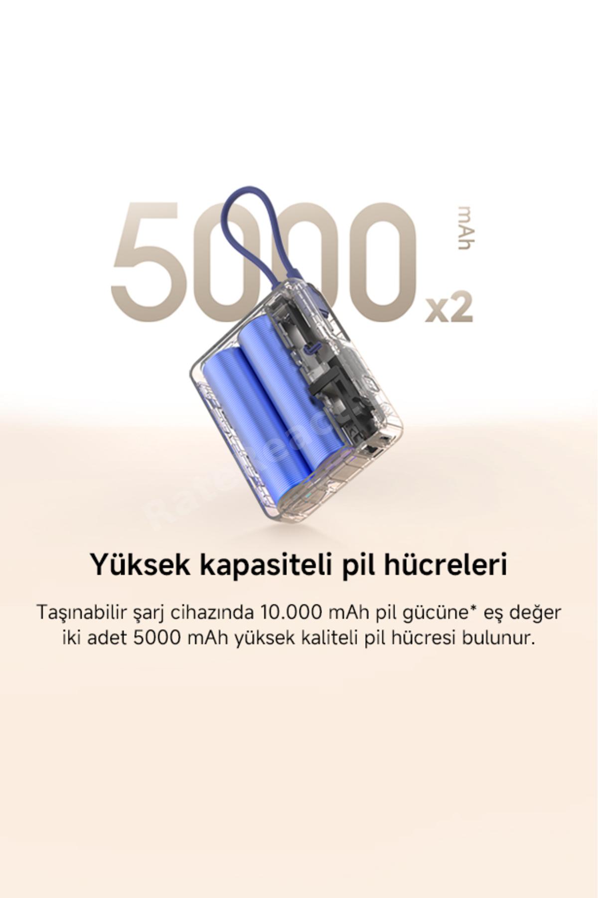 Xiaomi 33W Powerbank 10000Mah Yüksek Hızlı Dahili Kablo Kompakt Tasarım
