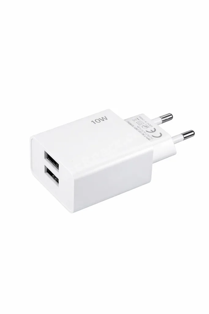 10W Çift USB Şarj Adaptörü Akıllı Tanıma Hızlı Şarj Başlığı 2A Beyaz
