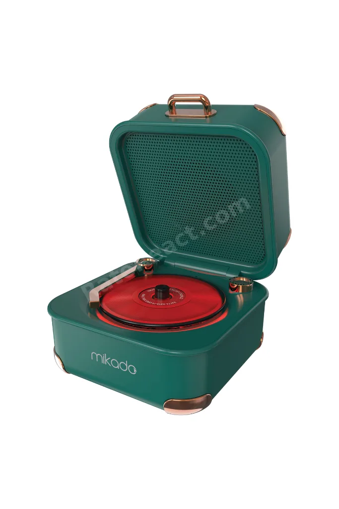 Bluetooth Hoparlör Retro Nostalgia Tasarım Taşınabilir Müzik Kutusu 5W 1200mAh Yeşil TFKart Destekli
