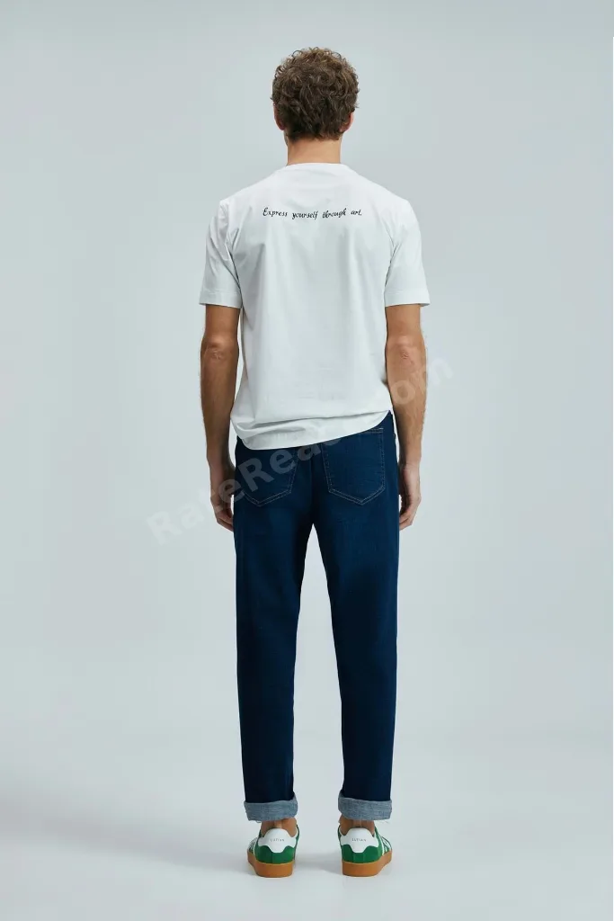 111020254 Funky Modern Grafik Tişort Erkek T-Shirt BEYAZ