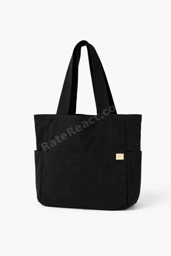 Siyah Geniş Hacimli Çok Cepli Tote Bag