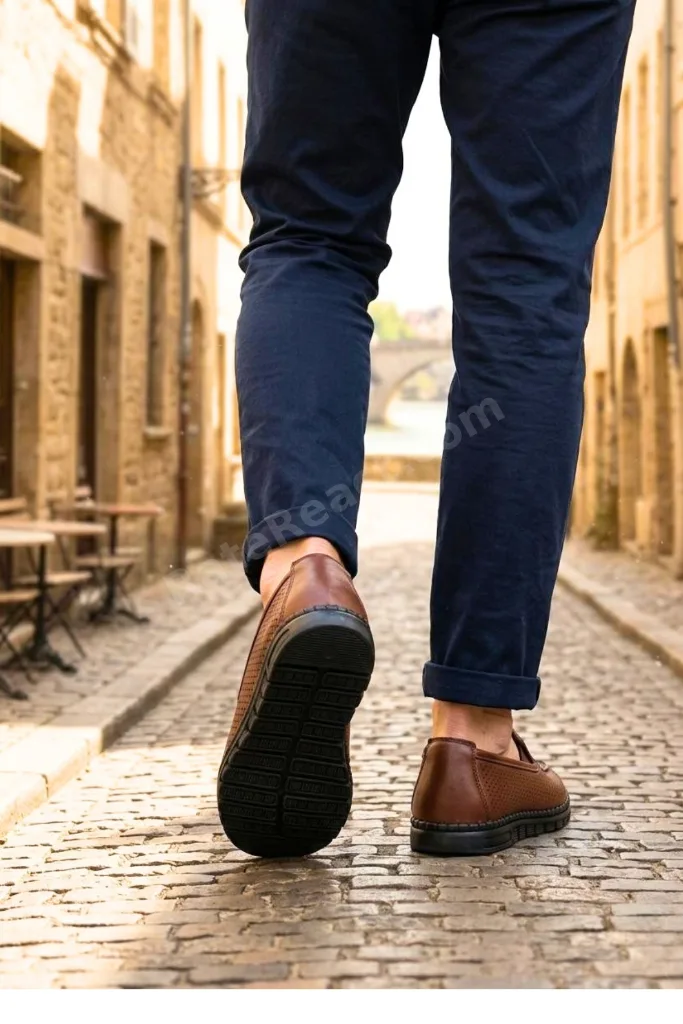 Walk Erkek Hakiki Deri El Dikişli Perfore Fuspedli Hafif Esnek Taban Günlük Casual Ayakkabı