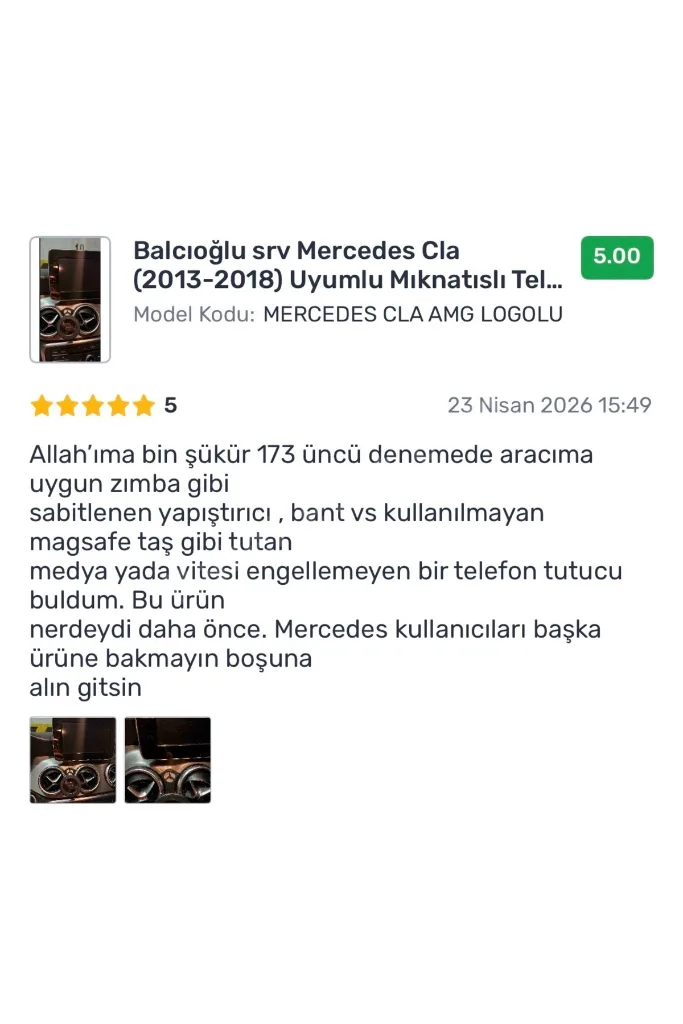 Mercedes Cla (2013-2018) Uyumlu Mıknatıslı Telefon Tutucu