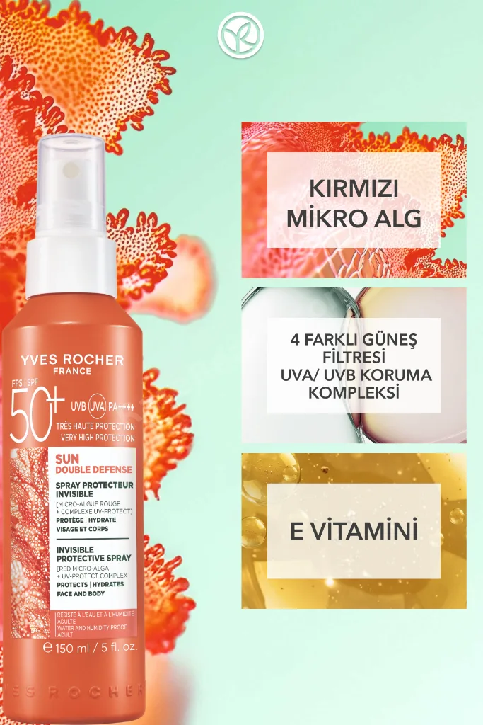 Güneşe Karşı Yüksek Koruma Sağlayan ve Cildini Nemlendirici SPF50 Yüz ve Vücut Güneş Spreyi 150ml