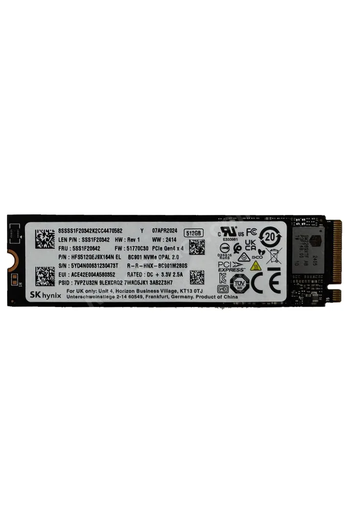 SKHynix 512GB 4000/2500MB/s 22x80 M.2 Nvme SSD (KUTUSUZ) HFS512GEJ9X164N