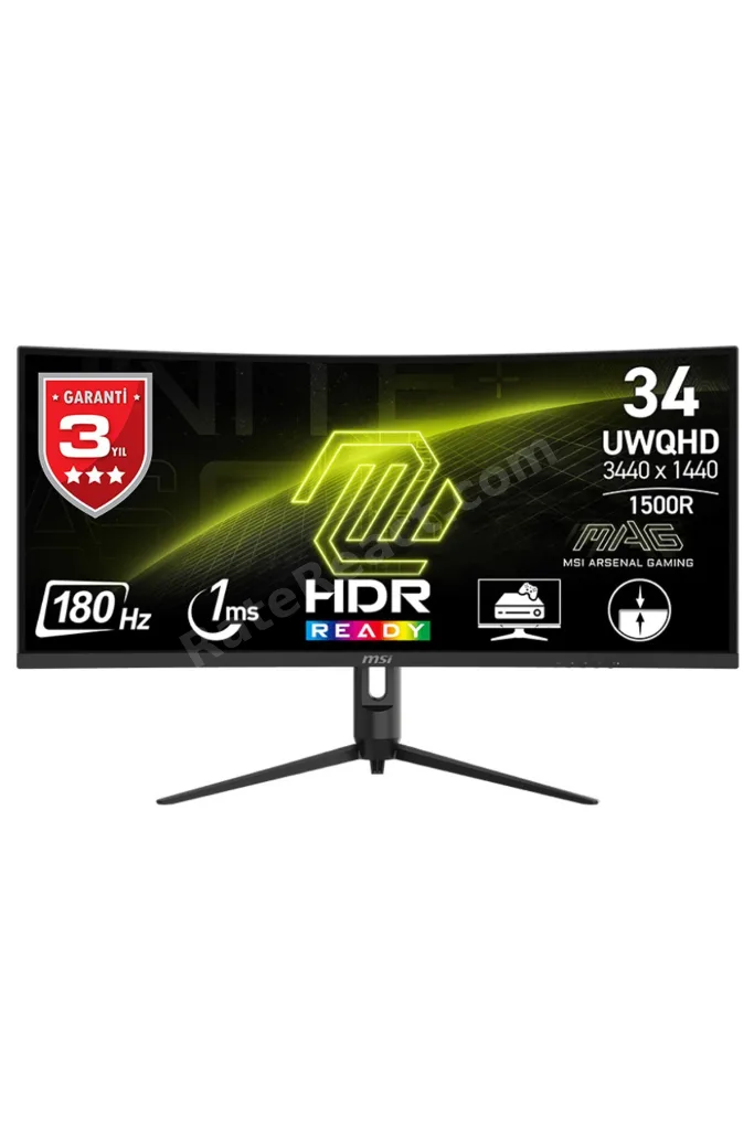 MAG 342CQR E2 34″ 180Hz 1ms HDMI DP FreeSync Premium Pivot UWQHD VA Curved Gaming (Oyuncu) Monit