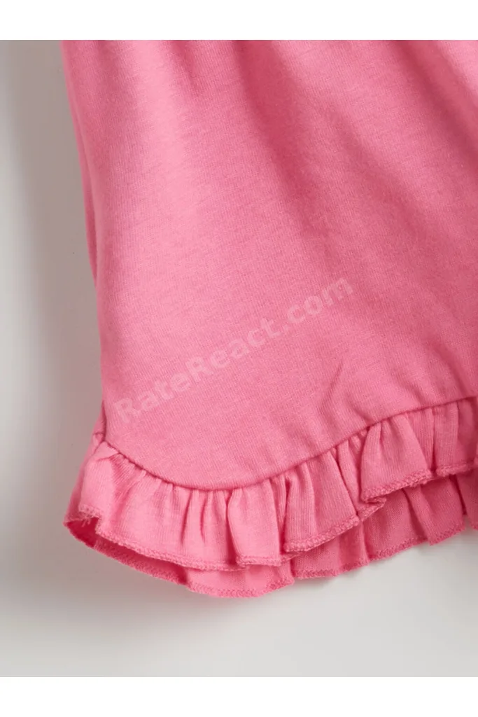 GÜLİS GİYİM'DEN Pembe Beli Lastikli Basic Kız Bebek Şort 2'li