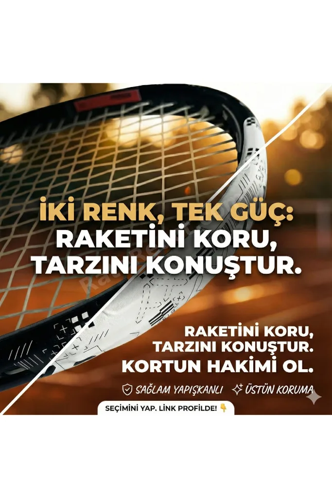 Desenli Tenis Raketi Kafa Koruyucu (Raket Kafa Koruma Bandı)
