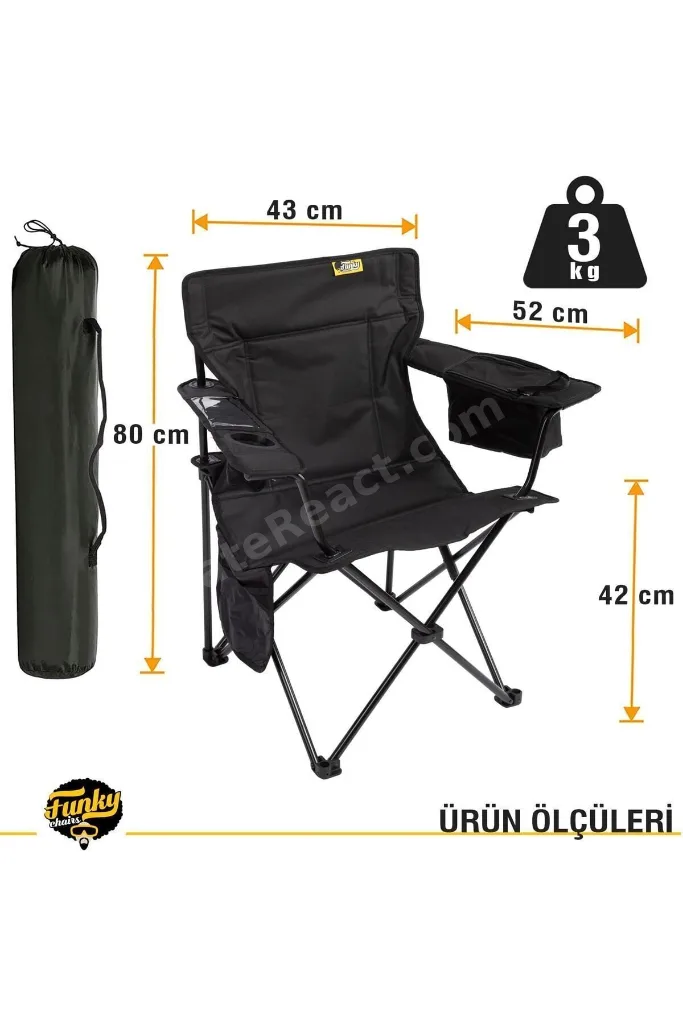 Cool Ice Siyah Lüks Kamp Sandalyesi Xl