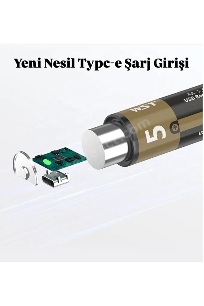 4lü Kalem Pil AA Pil Typc-e Şarj edilebilir Pil Şarjlı Pil 1.5V AA / 3200 mWH