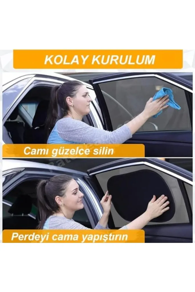 TTKTEKNOLOJİ Araç Arka Yan Cam Güneşlik Vantuzlu Oto Perde Seti Araç Perdesi (2 Adet) TTKTEKNOLOJİ 2