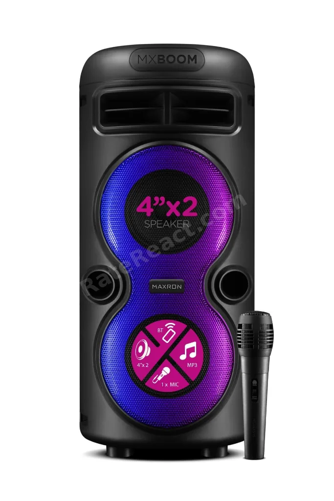 MXBoom Karaoke Mikrofonlu Bluetooth Hoparlör Parti Led Işıklı Ses Sistemi