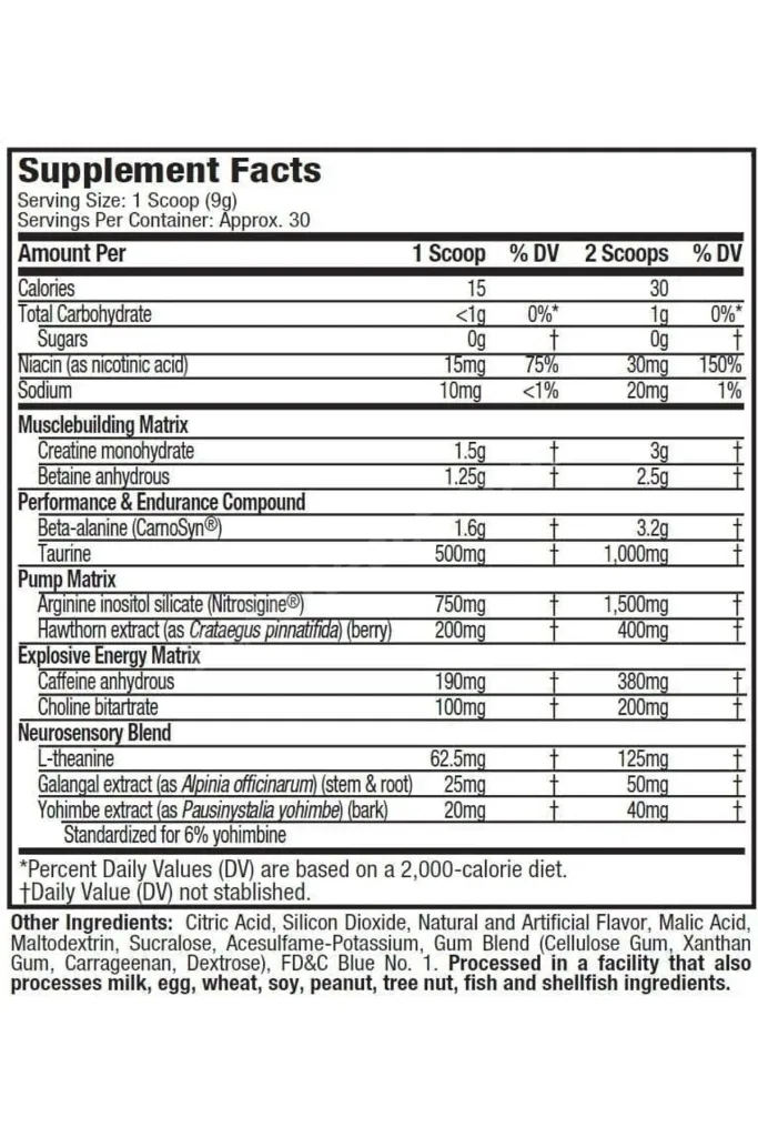 Vapor X5 Pump Preworkout 30 Servis