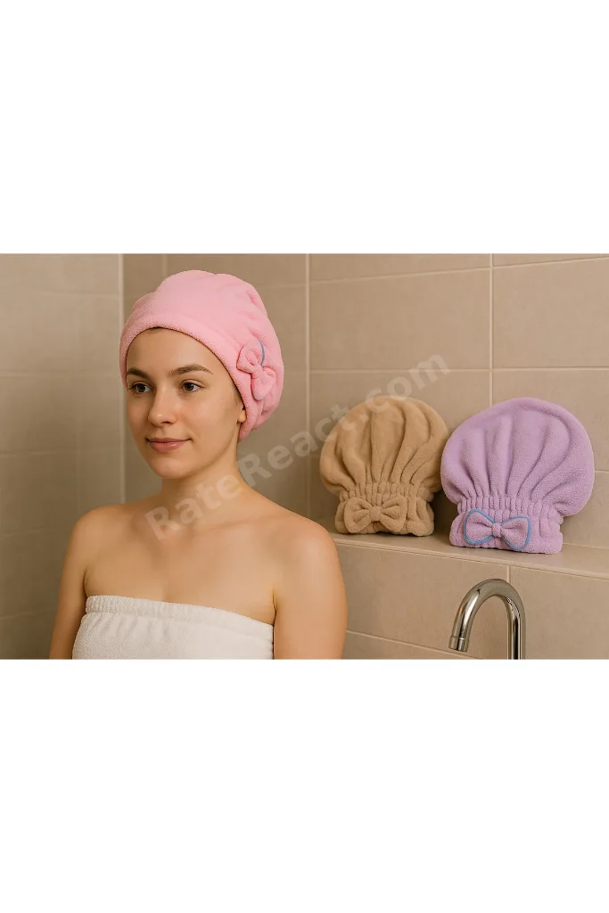Saç Kurutma Bonesi Kafa Havlusu Duş Bonesi Islak Saç Kurulama Bonesi Mikrofiber Tüm Saçlara Uyumlu