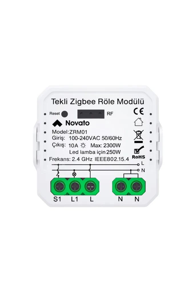 Zigbee Tek Çıkışlı Röle ( Tuya, Smart Life Uyumlu )
