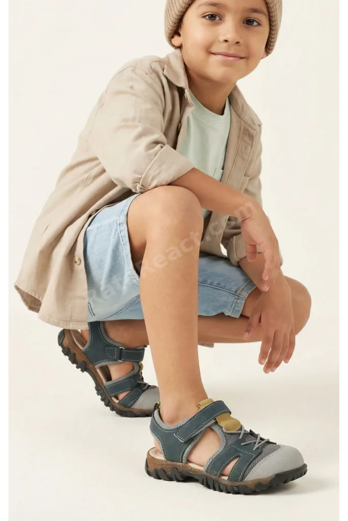 Unisex Çocuk Sandalet Önü Kapalı Sandalet Renkli Sandalet Ortopedik Sandalet Yeni Sezon Sandalet