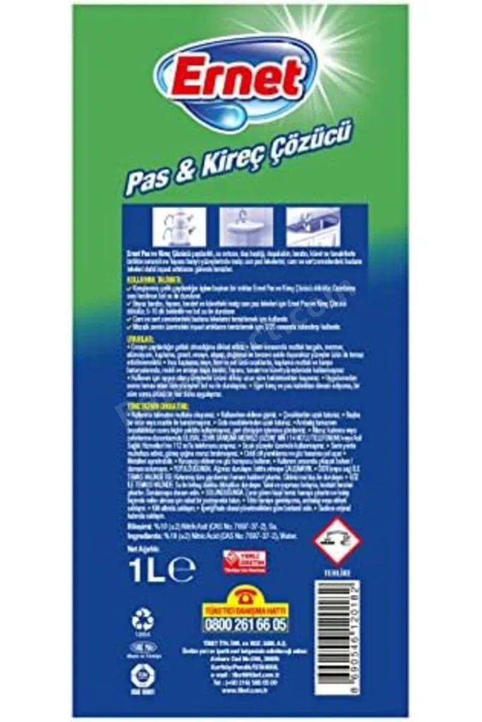 TTKTEKNOLOJİ Ernet Süper Likit Pas Ve Kireç Çözücü 1 lt 2li paket TTKTEKNOLOJİ 2026 395519