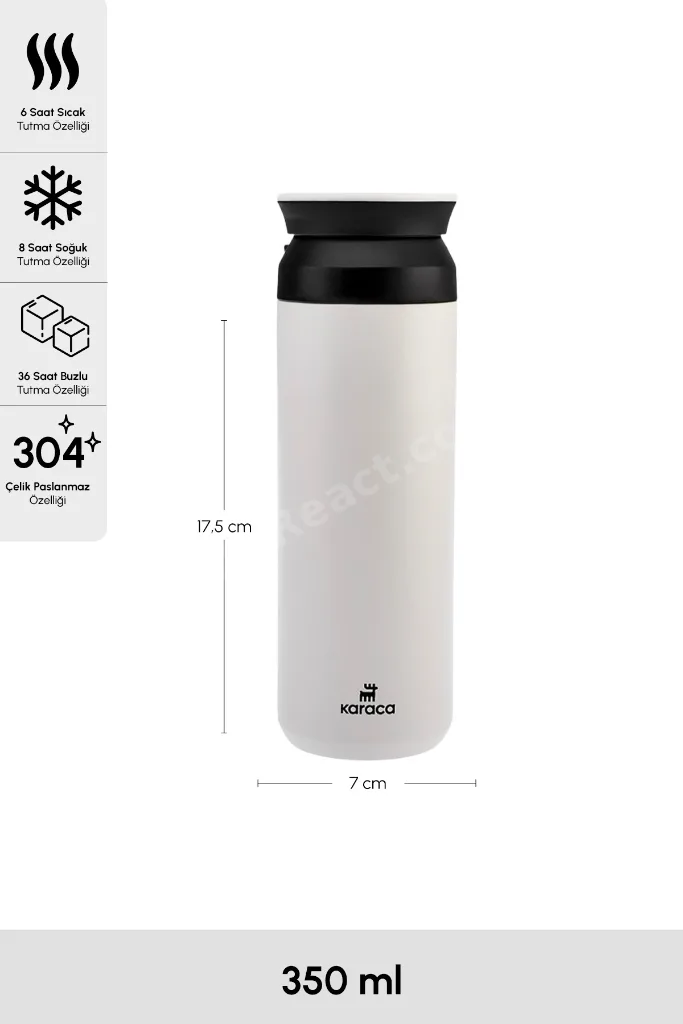 Rainbow Krem Paslanmaz Çelik Termos 350 ml (8 SAATE KADAR SICAK/SOĞUK TUTMA)