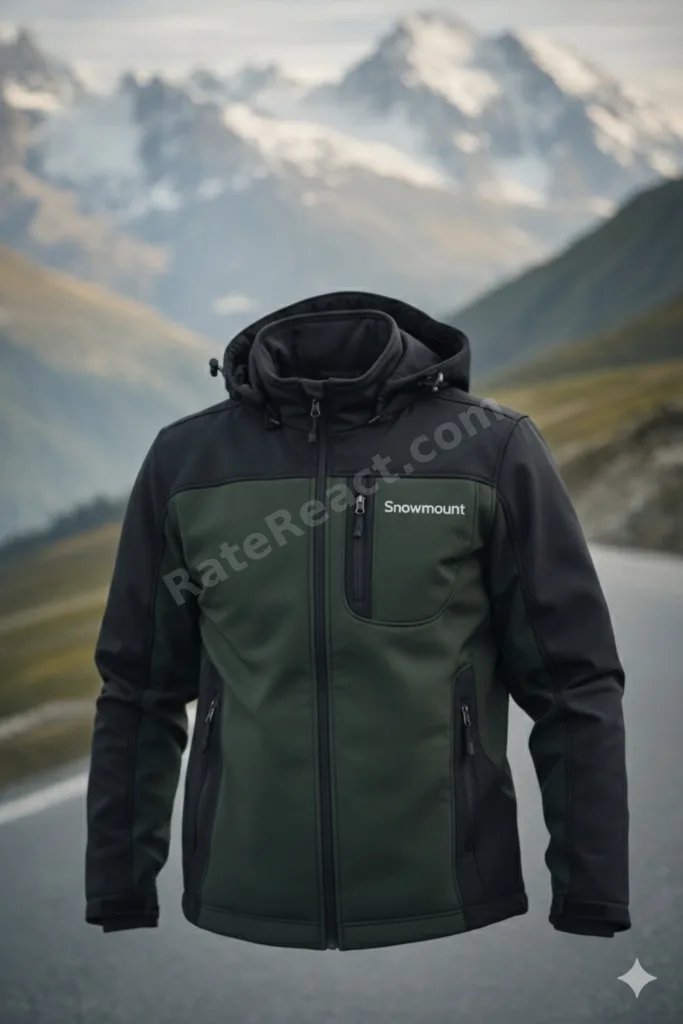 Siyah Haki Renk Softshell Sök Tak Kapüşonlu Kışlık Polarlı Mont Ceket
