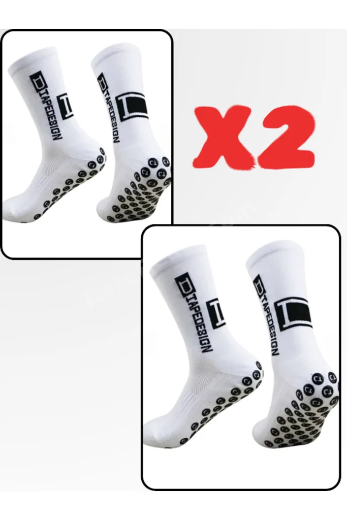 2'li Unisex Beyaz Anti Slip Kaymaz Silikon Havlu Taban Dikişsiz Maç Pro Sporcu Çorabı