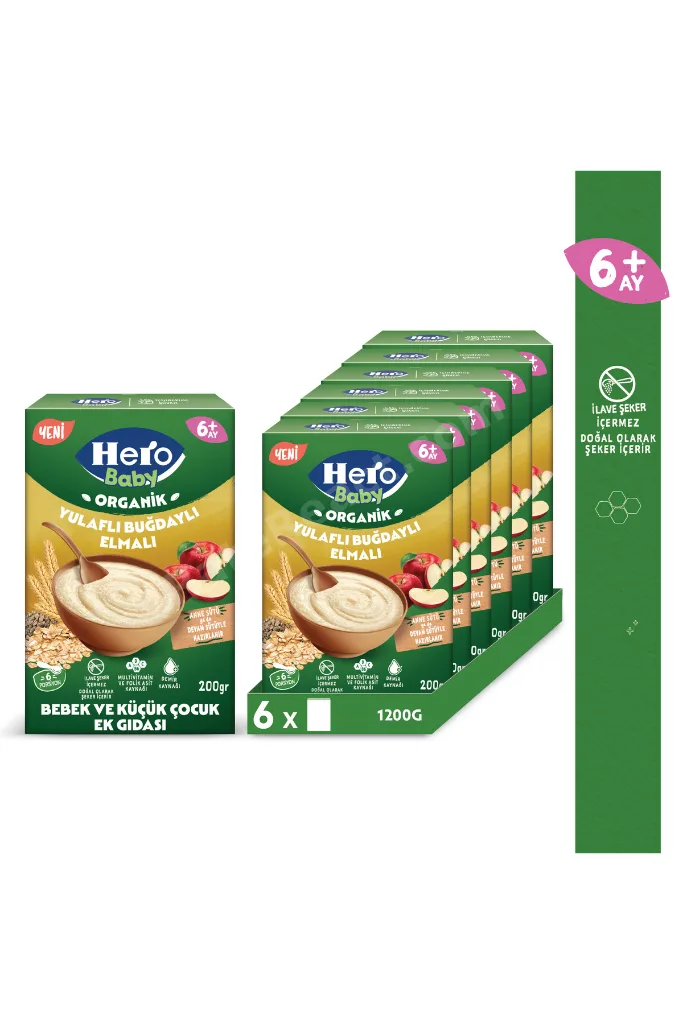 Organik Buğdaylı Yulaflı Elmalı 200g x6