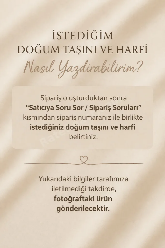 Kişiye Özel Harfli ve Doğum Taşlı Gold Rengi 925 Ayar Orjinal Gümüş Kolye