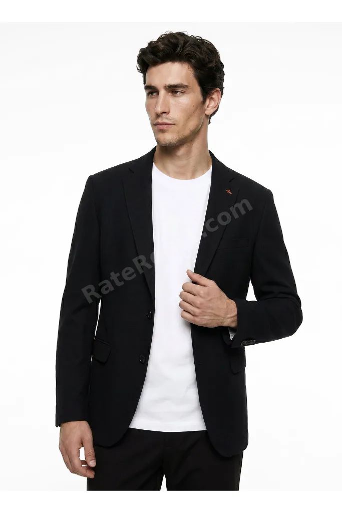 Siyah Erkek Slim Fit Ceket ACE004262681_SYH