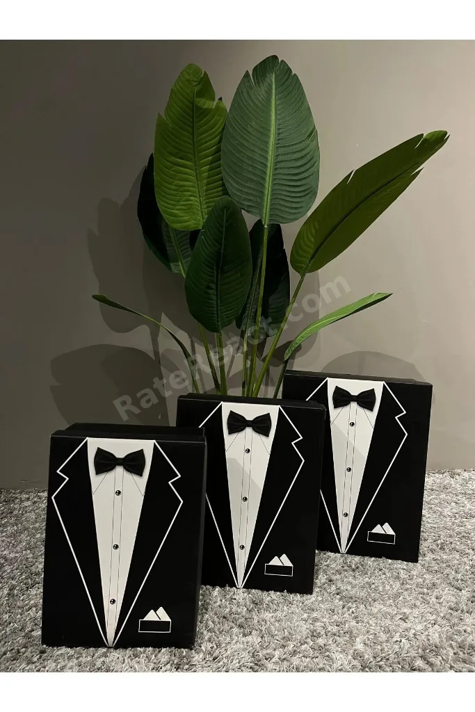 Damat Bohçası-Damat Kutusu-Çeyiz Bohça Kutusu-3 Lü Hediye Seti-hediye Kutusu 3'lü Set-Dam