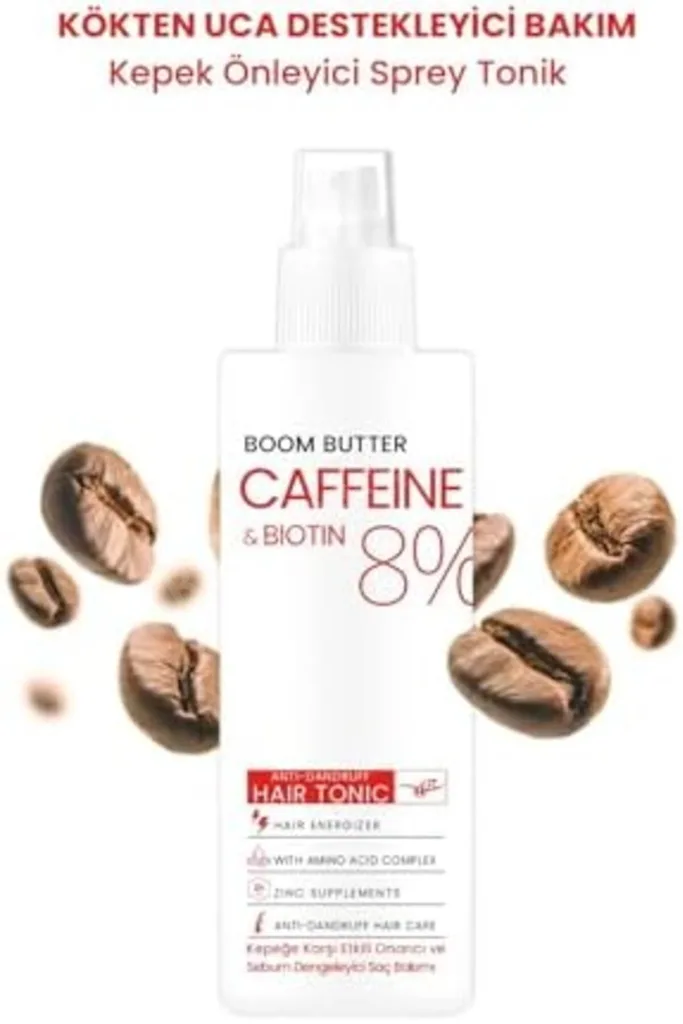 BOOM BUTTER Caffeine Biotine Yavaş Uzayan Kepeklenen Saçlar için Tonik 150 ML 1219822