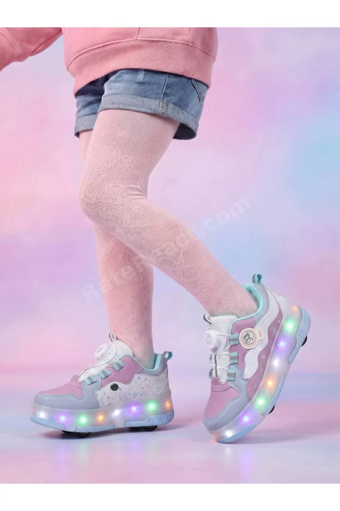 Işıklı Patenli 4 Tekerlekli Spor & Paten Dönüşümlü (On-Off Işık Sistemli) Çocuk Ayakkabısı