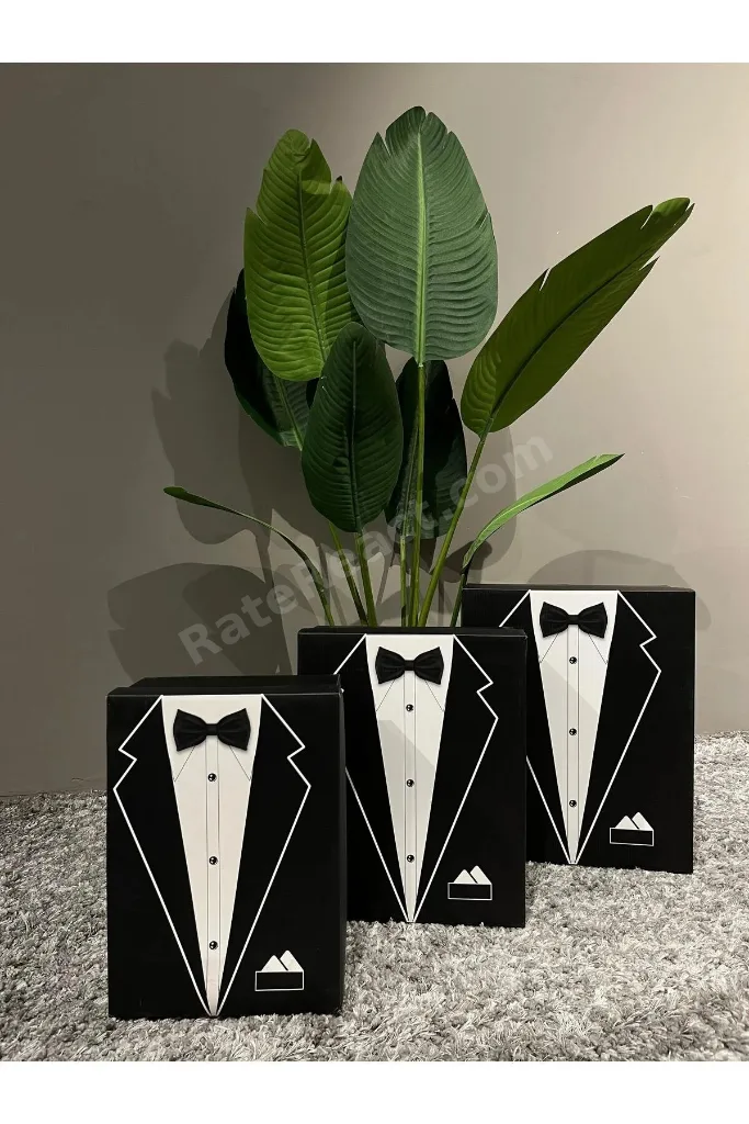 Damat Bohçası-Damat Kutusu-Çeyiz Bohça Kutusu-3 Lü Hediye Seti-hediye Kutusu 3'lü Set-Dam