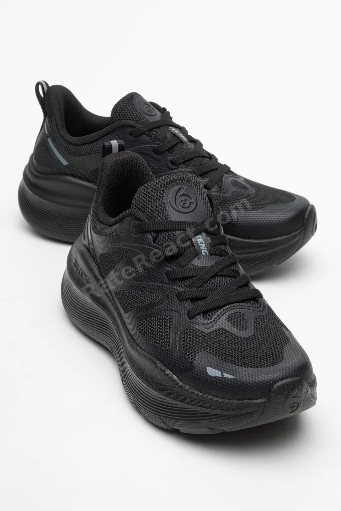 HUMMTO Kadın Kalın Hafif Tabanlı Sneakers & Spor Ayakkabı MC 21406 SİYAH