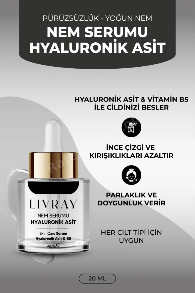 Nem Serumu - Hyaluronik Asit - Gençleştirici & Onarıcı & Yatıştırıcı (20 ML)