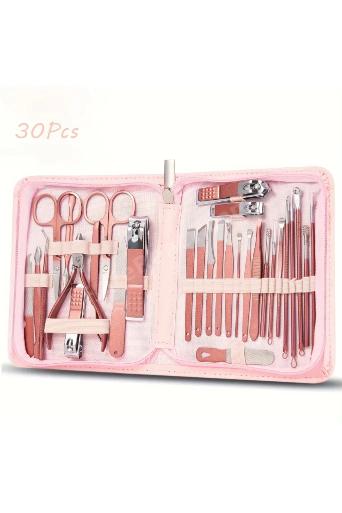 Çantalı Paslanmaz Çelik Manikür&pedikür Set 30 Parça